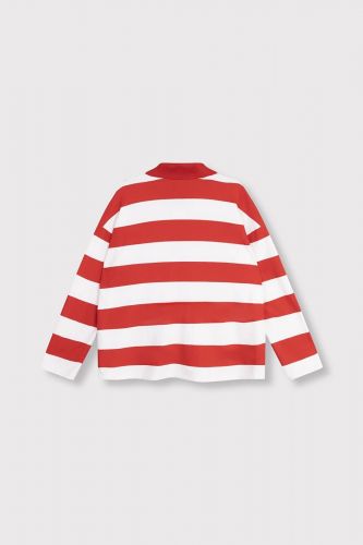 Polo de rugby à rayures rouges et blanches ALIX THE LABEL | Marine
