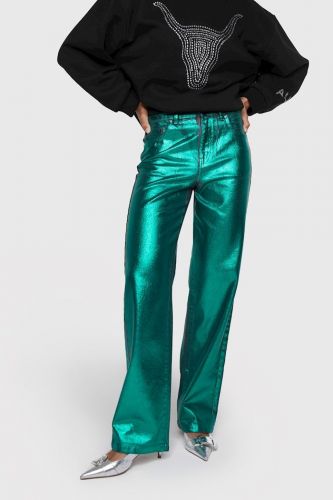 Pantalon métallisé vert ALIX THE LABEL | Marine