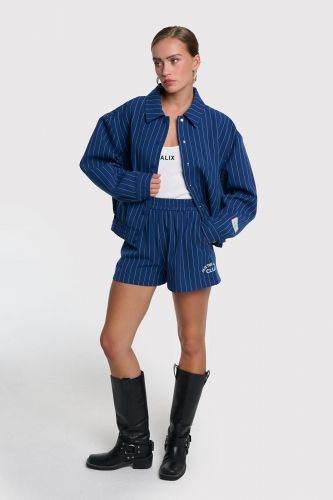 Short à rayures bleu nuit ALIX THE LABEL | Marine
