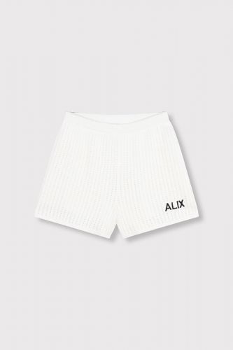 Short en maille ajourée blanc ALIX THE LABEL | Marine
