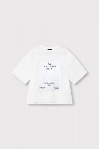 T-shirt blanc imprimé métallisé ALIX THE LABEL | Marine