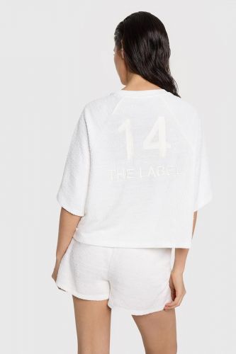 T-shirt en éponge blanc ALIX THE LABEL | Marine