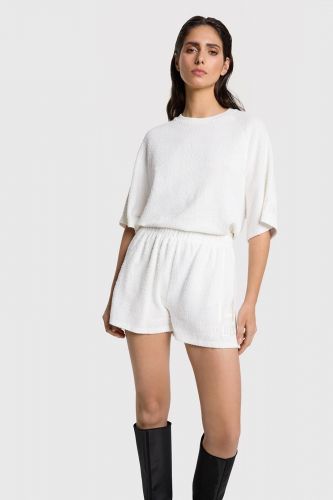 T-shirt en éponge blanc ALIX THE LABEL | Marine