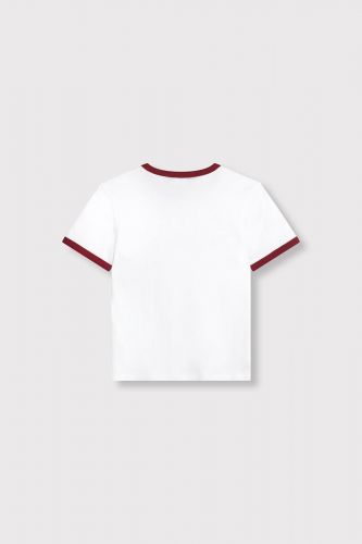 T-shirt blanc et bords rouges ALIX THE LABEL | Marine