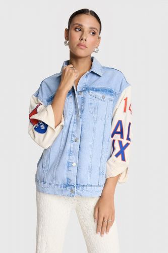 Alix The Label veste Jeans femmes (Veste jeans college - 2091) - Marine | Much more than shoes