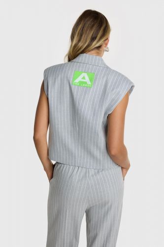 Gilet décontracté ligné gris & blanc ALIX THE LABEL | Marine