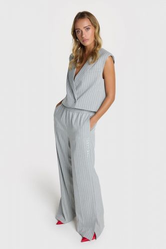 Gilet décontracté ligné gris & blanc ALIX THE LABEL | Marine