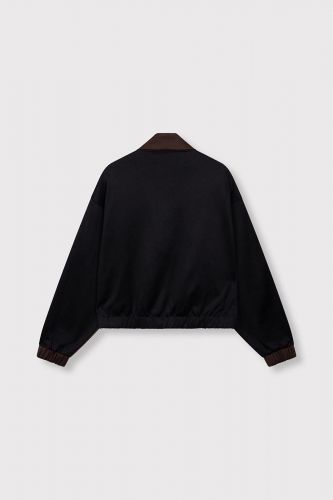 Veste sweat de survêtement marron avec dos noir ALIX THE LABEL | Marine