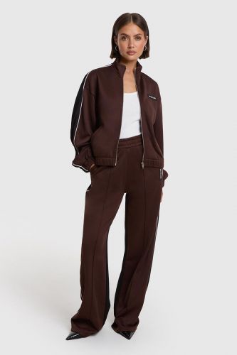 Veste sweat de survêtement marron avec dos noir ALIX THE LABEL | Marine