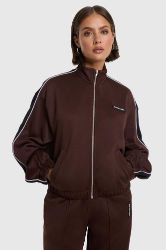 Veste sweat de survêtement marron avec dos noir ALIX THE LABEL | Marine