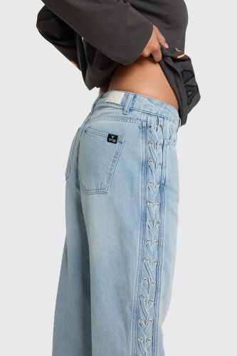 Jeans avec lacets sur le côté ALIX THE LABEL | Marine