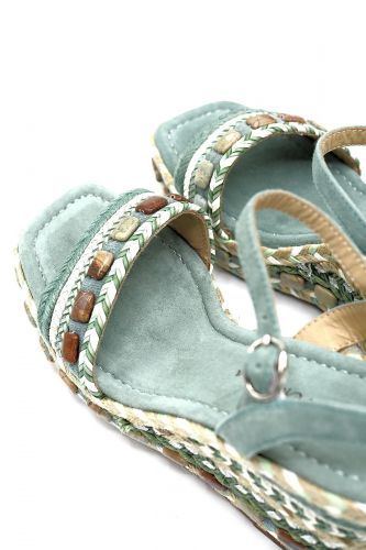 Sandale compensée verte jade ALMA EN PENA | Marine