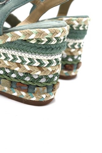 Sandale compensée verte jade ALMA EN PENA | Marine