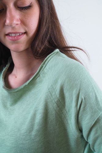 T-shirt col rond vert AMERICAN VINTAGE - Femme | Marine 