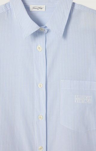 American Vintage chemise Bleu femmes (Chemise Oxford - ELU06A chemise ample) - Marine | Much more than shoes