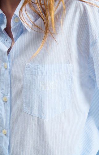 American Vintage chemise Bleu femmes (Chemise Oxford - ELU06A chemise ample) - Marine | Much more than shoes