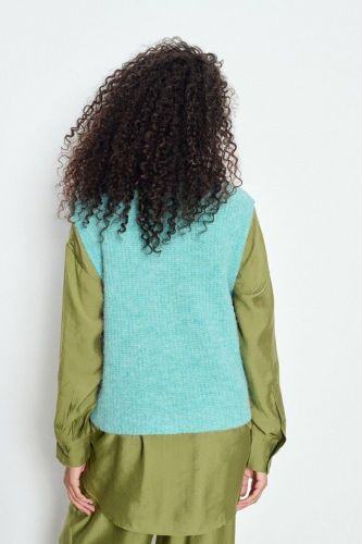 Gilet court sans manches turquoise AMERICAN VINTAGE | Marine