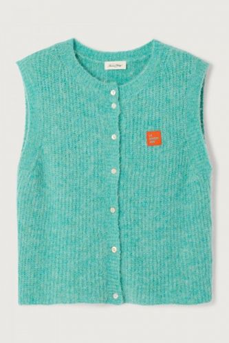Gilet court sans manches turquoise AMERICAN VINTAGE | Marine