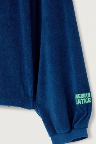 Pull en éponge bleu marine AMERICAN VINTAGE | Marine