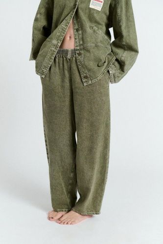 Pantalon coupe carotte vert olive AMERICAN VINTAGE | Marine