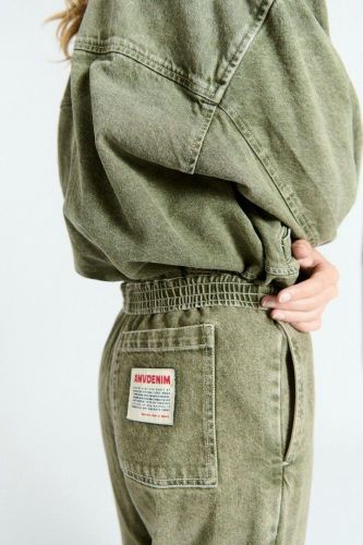Pantalon coupe carotte vert olive AMERICAN VINTAGE | Marine