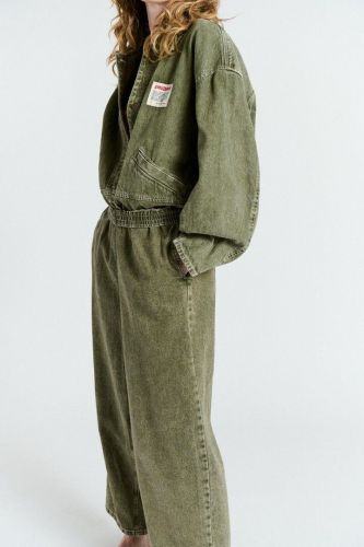 Pantalon coupe carotte vert olive AMERICAN VINTAGE | Marine