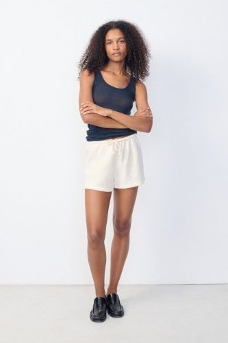 Short court en éponge écru AMERICAN VINTAGE | Marine