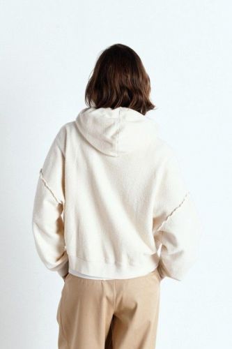 American Vintage sweat  Ecru femmes (Sweat éponge zip ecru - BOBY03F ecru) - Marine | Much more than shoes