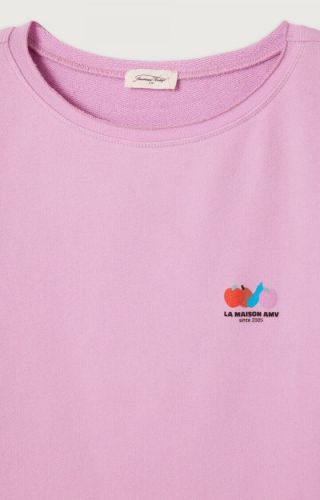 American Vintage sweat  Rose femmes (Sweat manches courtes logo - ATU02A orchidée) - Marine | Much more than shoes