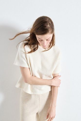 T-shirt éponge écru AMERICAN VINTAGE | Marine