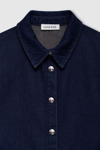 Chemise courte bleu foncé ANINE BING | Marine