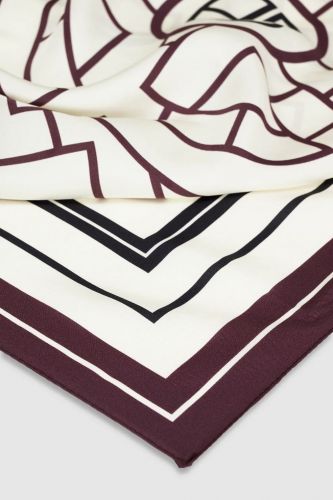 Foulard en soie bordeaux monogramme AB ANINE BING | Marine