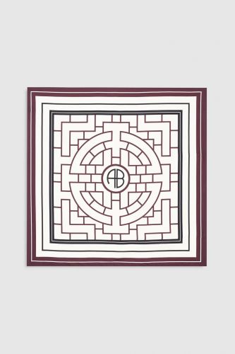 Foulard en soie bordeaux monogramme AB ANINE BING | Marine
