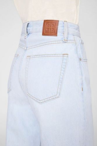 Anine Bing pantalon Bleu femmes (jeans délavage bleu clair denim coton - Lewis jean) - Marine | Much more than shoes