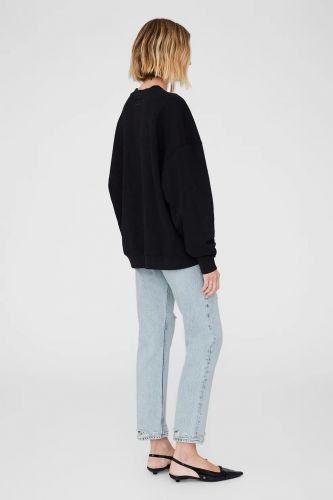Anine Bing pull Noir femmes (pull noir AB noir - Miles Sweatshirt noir) - Marine | Much more than shoes