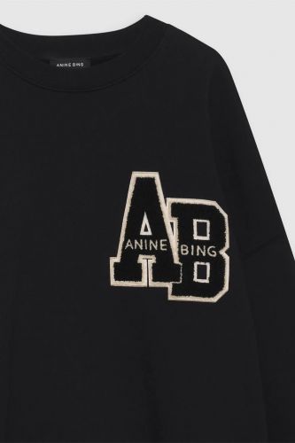 Anine Bing pull Noir femmes (pull noir AB noir - Miles Sweatshirt noir) - Marine | Much more than shoes