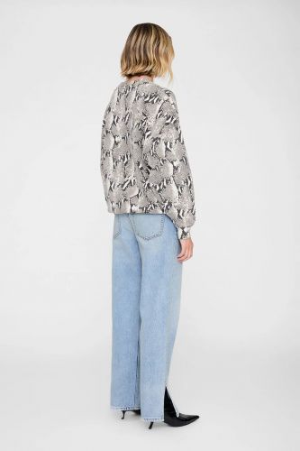 Anine Bing pull Python femmes (pull python - Miles Sweatshirt) - Marine | Much more than shoes