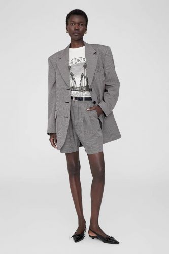 Anine Bing tee-Shirt Blanc/noir femmes (T-shirt blanc Los Angeles - Louis Tee Bing Tour) - Marine | Much more than shoes