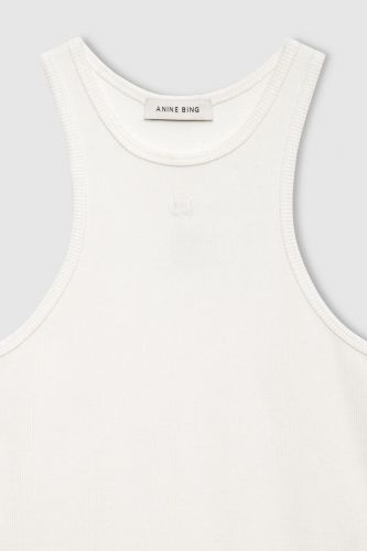 Tank top écru avec logo ANINE BING | Marine