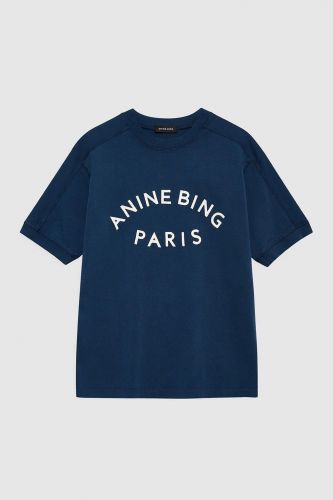 T-shirt structuré bleu marine délavé ANINE BING | Marine