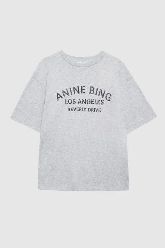 T-shirt avec graphisme signature gris chiné ANINE BING | Marine