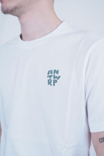T-shirt blanc avec maxi lettre dans le dos ANTWRP | Marine