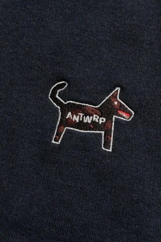 Sweat bleu chiné avec logo petit chien ANTWRP | Marine