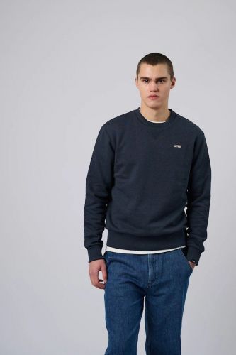 Sweat teckel bleu encre chiné ANTWRP | Marine