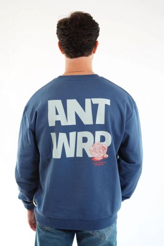Antwrp sweat  Bleu hommes (Sweat Blue bol Nouille dos - BSW514 sweat bol Nouille dos) - Marine | Much more than shoes