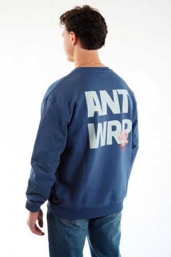 Antwrp sweat  Bleu hommes (Sweat Blue bol Nouille dos - BSW514 sweat bol Nouille dos) - Marine | Much more than shoes