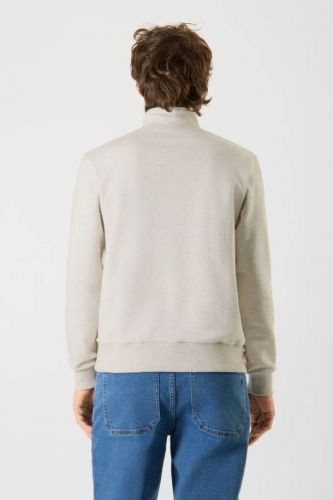 Antwrp sweat  Beige hommes (Sweat col ½ zip beige clair chiné coton - BSW511 sweat linen) - Marine | Much more than shoes