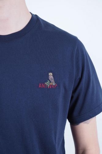 T-shirt bleu foncé avec hiboux ANTWRP | Marine 
