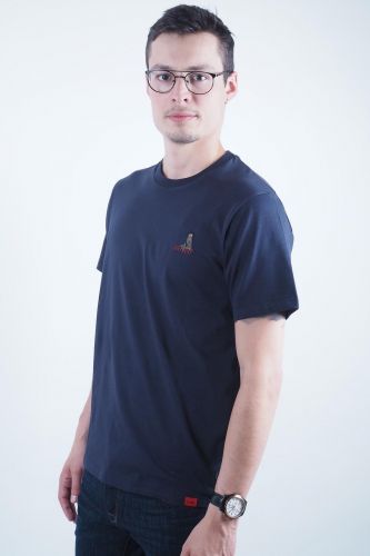 T-shirt bleu foncé avec hiboux ANTWRP | Marine 