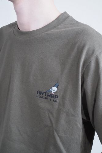 T-shirt kaki avec motif pigeon ANTWRP | Marine